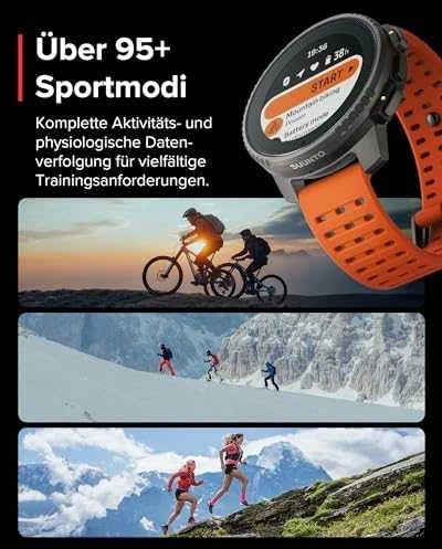 Išmanusis laikrodis Suunto Vertical Titanium Solar Canyon, Titano spalvos korpusas su oranžinės spalvos dirželiu