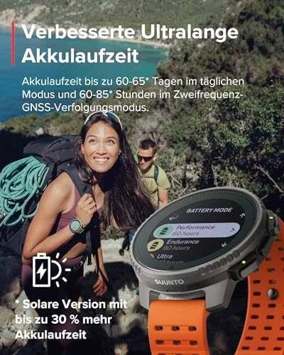 Išmanusis laikrodis Suunto Vertical Titanium Solar Canyon, Titano spalvos korpusas su oranžinės spalvos dirželiu