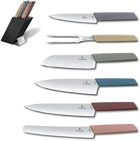„Victorinox Modern Peilis“ kaladėlės, 6 vnt., buko medienos
