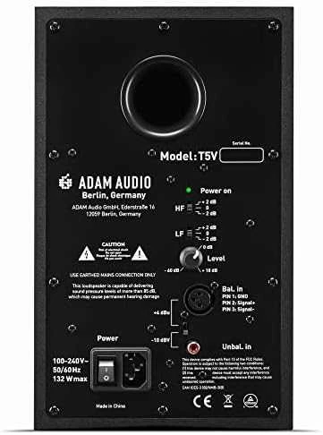 Studijinės monitorinės kolonėlės Adam Audio T5V, Juodos, 5" garsiakalbis