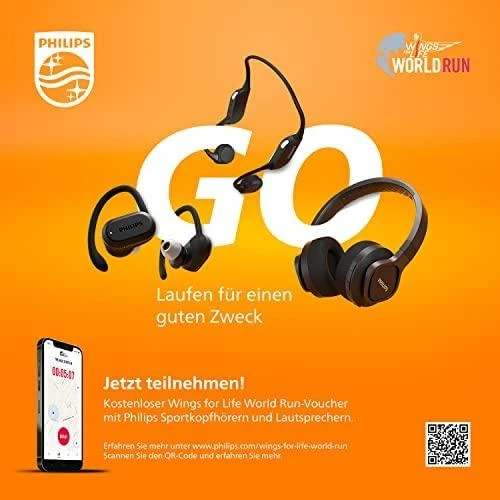Belaidės sportinės ausinės Philips TAA7306BK/00, Juodos