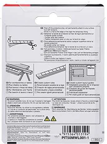 Klijuojama plieninė liniuotė Tajima 5m x 13mm