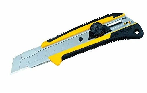Sustiprintas gumuotas peilis laužomomis 25mm geležtėmis, fiksuojamas ratuku Tajima GRI*L