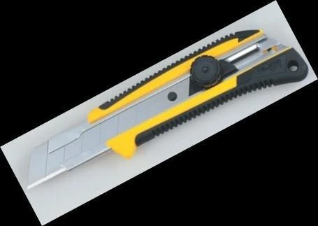 Sustiprintas gumuotas peilis laužomomis 25mm geležtėmis, fiksuojamas ratuku Tajima GRI*L