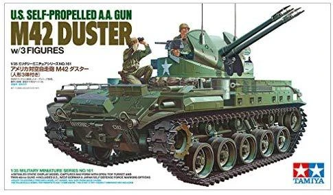 Tamiya – JAV savaeigis AA pistoletas M42 Duster su 3 figūromis, 1/35, 35161