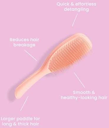 Plaukų šepetys Tangle Teezer Large Wet Detangler Peach, persiko spalvos
