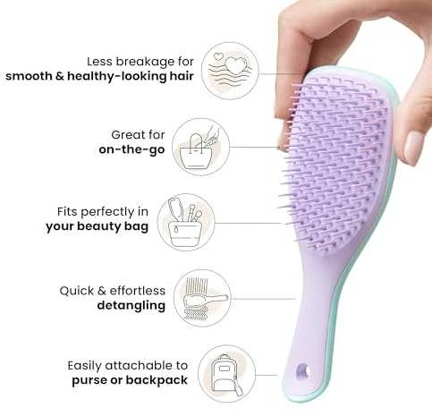 Tangle Teezer TANGLE TEEZER_The Wet Detangler Mini Wisteria Leaf plaukų šepetys