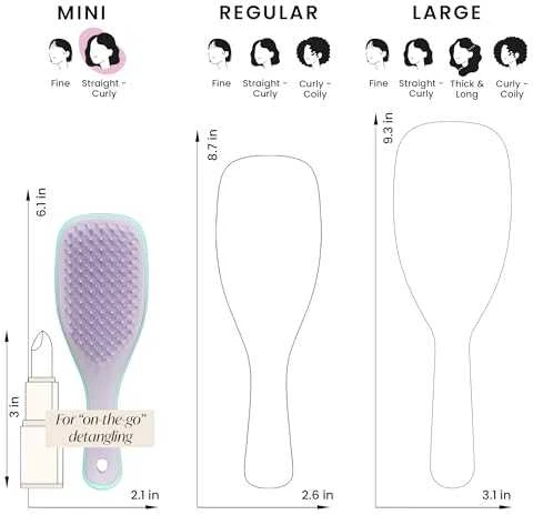 Tangle Teezer TANGLE TEEZER_The Wet Detangler Mini Wisteria Leaf plaukų šepetys