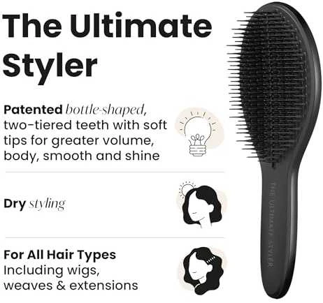 Plaukų šepetys Tangle Teezer Wet Detangler The Ultimate Styler Jet Juodas, juodos spalvos