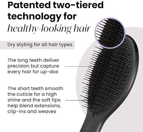 Plaukų šepetys Tangle Teezer Wet Detangler The Ultimate Styler Jet Juodas, juodos spalvos