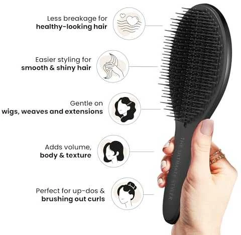 Plaukų šepetys Tangle Teezer Wet Detangler The Ultimate Styler Jet Juodas, juodos spalvos