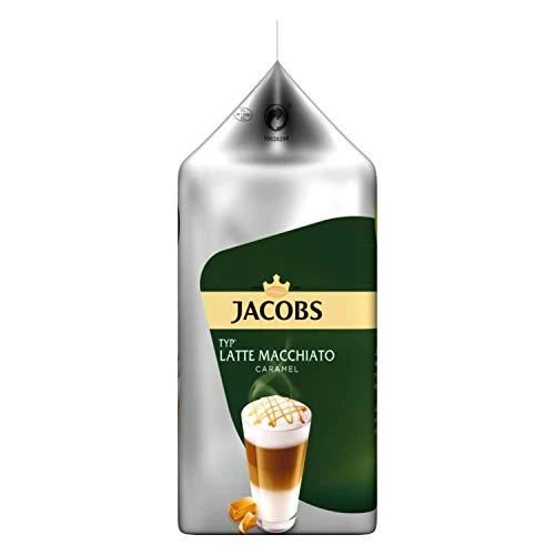 Kavos kapsulės Tassimo Latte Macchiato Caramel (suderinamos su Bosch Tassimo kapsuliniais kavos aparatais), 8+8 vnt.
