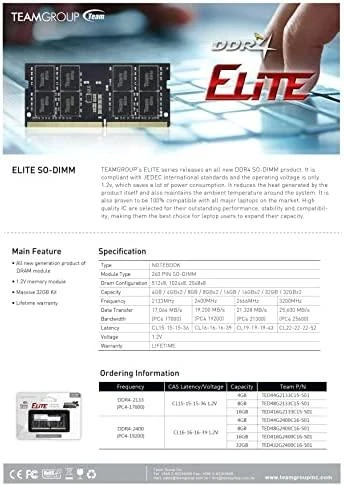 RAM Team Group Komandos grupė TEAMGROUP 16GB DDR4 2666MHz SODIMM CL19 1.2V