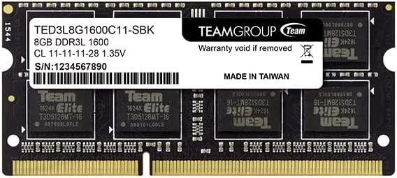 Nešiojamo kompiuterio atmintis Team Group 8GB DDR3L SO-DIMM atminties modulis 1 x 8 GB 1600 MHz