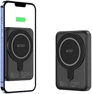 Tech-Protect LifeMag PB11 Powerbank su MagSafe 10000mAh 15W USB-C port – juodos spalvos + USB-C kabelis