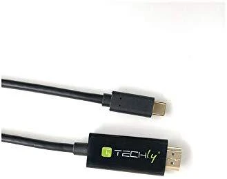 TECHLY 106312 Techly Monitorius kabelio adapteris USB-C DP AltMode į HDMI 4K M/M 2m juodas