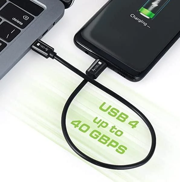 TECHLY USB 4 Gen 3 Type-C laidas M/M E-Mark 8K 40Gbps 100W PD 0,8m