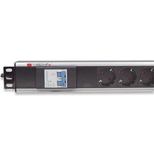 Techly Pro TECHLYPRO 023233 TechlyPro Rack 19 1,5U maitinimo juostelė 250V/16A 6x Schuko 3m dvigubas oro jungiklis