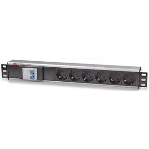 Techly Pro TECHLYPRO 023233 TechlyPro Rack 19 1,5U maitinimo juostelė 250V/16A 6x Schuko 3m dvigubas oro jungiklis