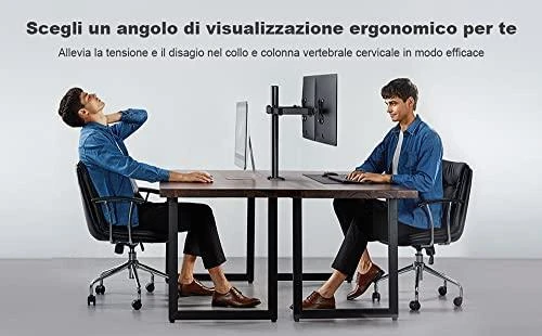 Laikiklis TECHLY 301740 Techly Dvigubas stalas LED/LCD monitoriaus rankena 13-27 2x10kg reguliuojama