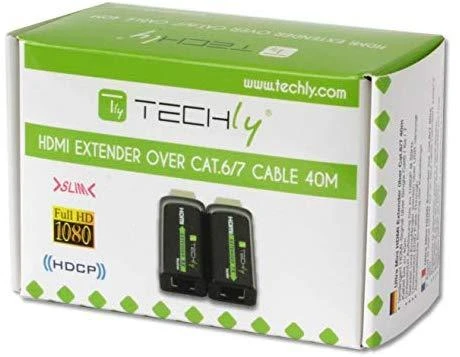 Techly IDATA EXT-E70 vaizdo ir garso signalų ilgintuvas AV siųstuvas ir imtuvas Juoda