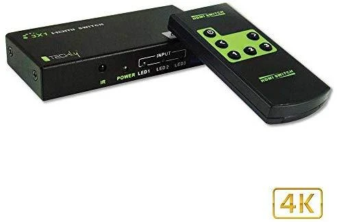 TECHLY 309913 Techly HDMI jungiklis 3/1 3x įvestis 1x išėjimas su nuotolinio valdymo pulteliu 4K2K UHD 3D