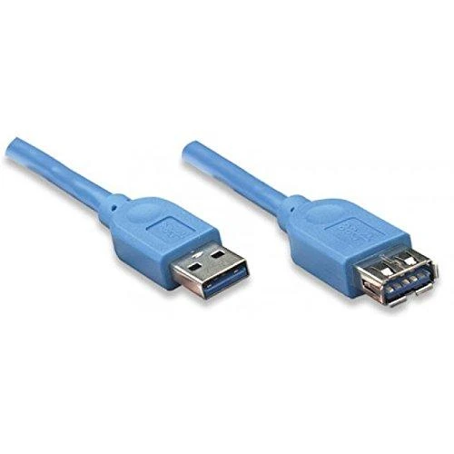 Kabelis USB Techly USB-A - USB-A 1 m Mėlyna (ICOC-U3-AA-10-EX)