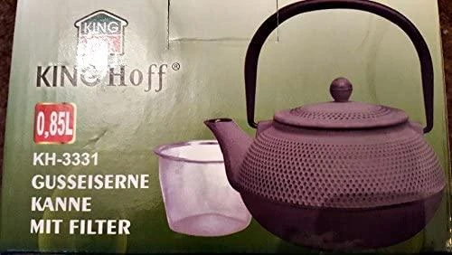 King Hoff Imbryk Arbatinukas su sieteliu, ketaus, 850 ml, juodas kinghoff