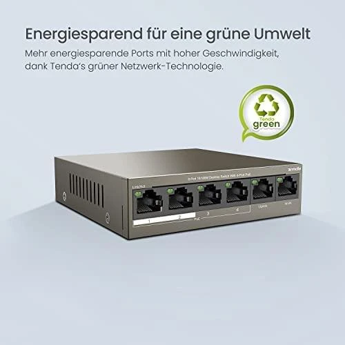 Šakotuvas Tenda TEF1106P-4-63W PoE adapter