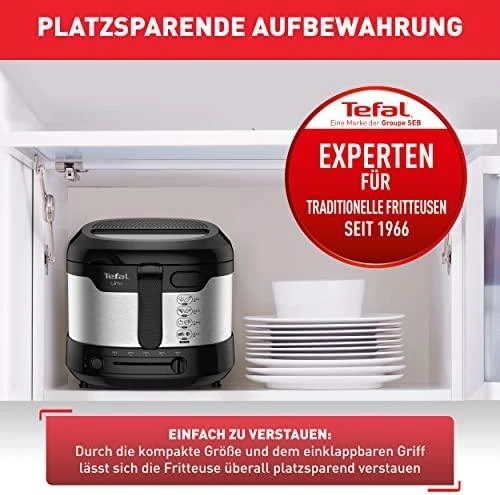 Gruzdintuvė Tefal FF215D Deep fryer Single Juodas,Nerūdijantis plienas Stand-alone 1600 W