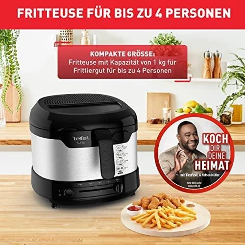 Gruzdintuvė Tefal FF215D Deep fryer Single Juodas,Nerūdijantis plienas Stand-alone 1600 W
