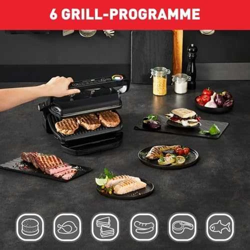 TEFAL | OptiGrill GC7058 | Contact | 2000 W | Juodas