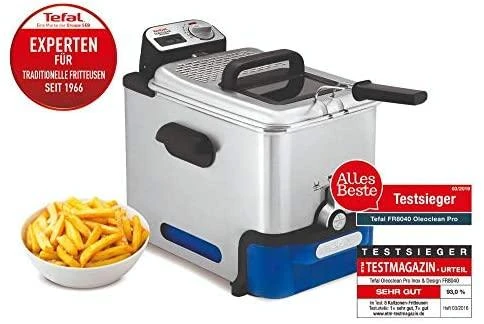 Gruzdintuvė Keptuvė Tefal Oleoclean Pro FR8040 (3,5 l, 1,2kg, 2300 W, plieno spalvos)