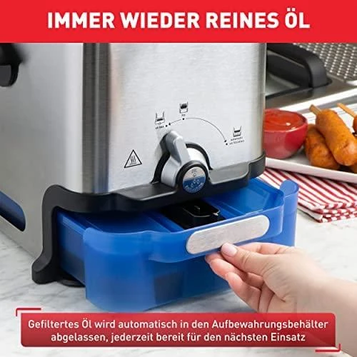 Gruzdintuvė Keptuvė Tefal Oleoclean Pro FR8040 (3,5 l, 1,2kg, 2300 W, plieno spalvos)