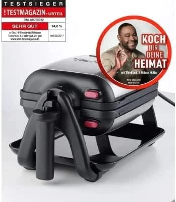 Tefal WM756D vaflinė 2 vafliai Juoda, Nerūdijančiojo plieno 1200 W