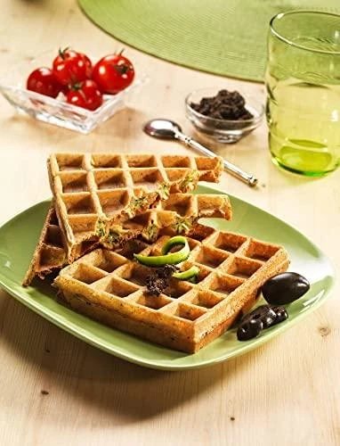Tefal vaflių plokštelė – iškeptų daržovinių vaflių patiekimas