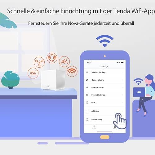 Maršrutizatorius Tenda Nova Wi-Fi 5 trijų dažnių juostų maršrutizatorių rinkinys, 3 vnt., MW12-3