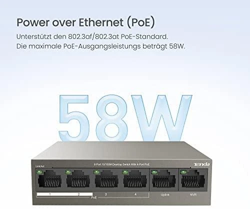 Šakotuvas Tenda TEF1106P-4-63W PoE adapter