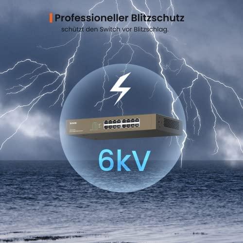 Šakotuvas Tenda 16-port Gigabit Ethernet Switch Unmanaged Mėlyna