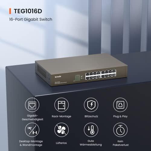 Šakotuvas Tenda 16-port Gigabit Ethernet Switch Unmanaged Mėlyna