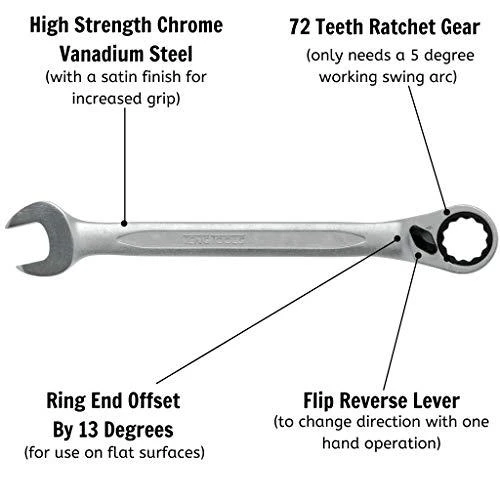 TengTools Raktas su terkšle Teng Tools 6005; 19 mm