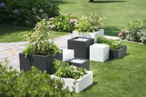 Teraplast Italija Teraplast 50x50x50cm vazonas Schio Cubo 50 antracito spalvos