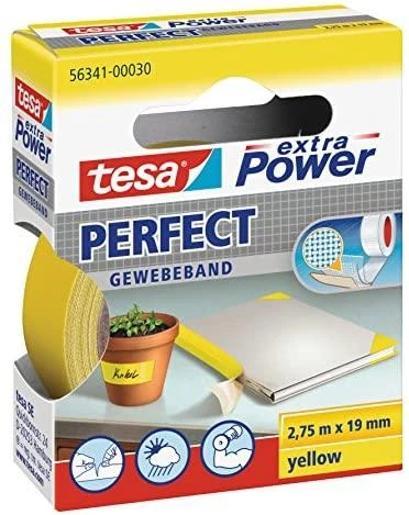 Beiersdorf tesa extra Power Perfect Gewebeband 2,75m 19mm gelb