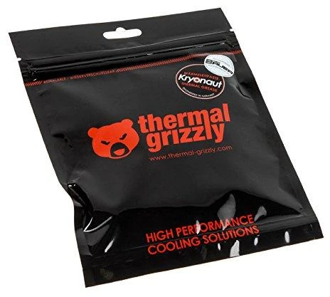 Thermal Grizzly | Terminis tepalas "Kryonaut" 1g | universalus | Šilumos laidumas: 12,5 W/mk * Šiluminė varža: 0,0032 K/W * Elektros laidumas: 0 pS/m * Klampumas: 130-170 Pas * Specifinis svoris: 3,7g/cm3 * Temperatūra: -200 °C / +350 °C W