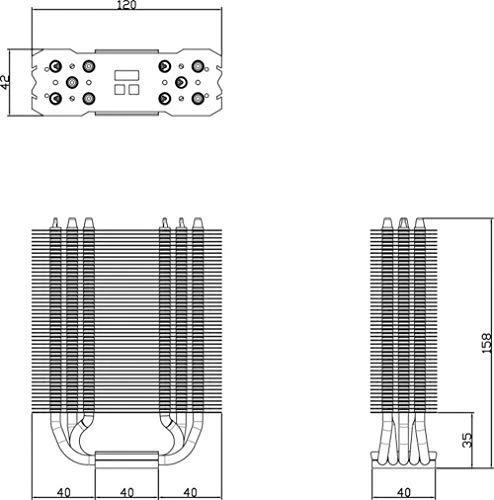 Thermalright TA120 aušintuvo techninis brėžinys
