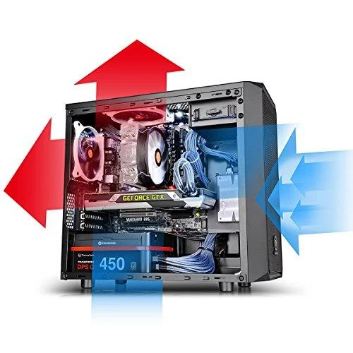 THERMALTAKE Versa H15 Micro Tower, i/O jungtys 1xUSB 3.0,1xUSB 2.0,1x HD Audio, visiškai modulinė koncepcija, kabelių valdymas
