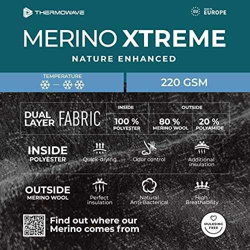 Vyriškos termo kelnės Thermowave Merino Xtreme - Juoda - XXL