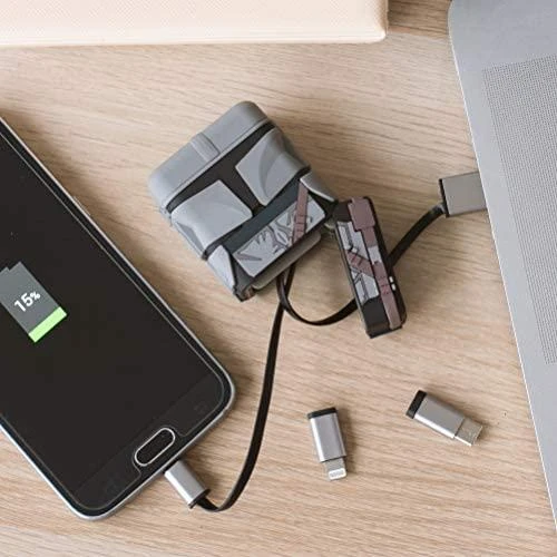 Triton Thumbs Up PowerSquad Mandalorijos kabelis USB 0,6 m USB A USB C / Micro-USB B / Lightning Juodas, Pilka