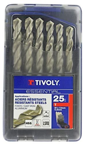 Grąžtas Tivoly Metalo grąžtų rinkinys HSS Ø1-13 mm, 118° "Split point", 25vnt./kpl.