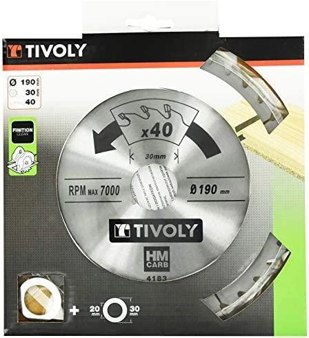 Tivoly Diskinis pjūklas medžiui 190x30x2.8/1.7mm, z40, 15°, (20mm adapteris)